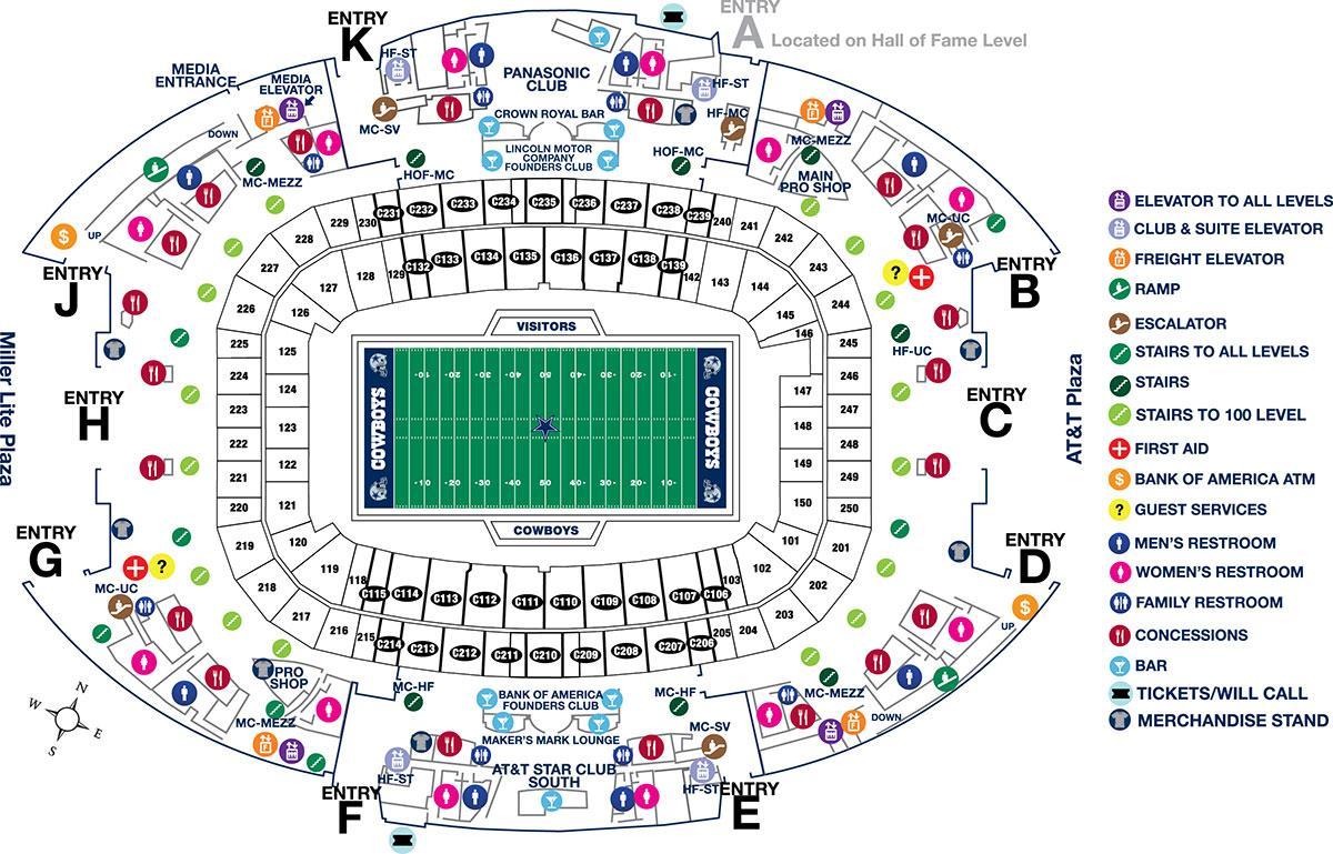 kaart AT&T stadion