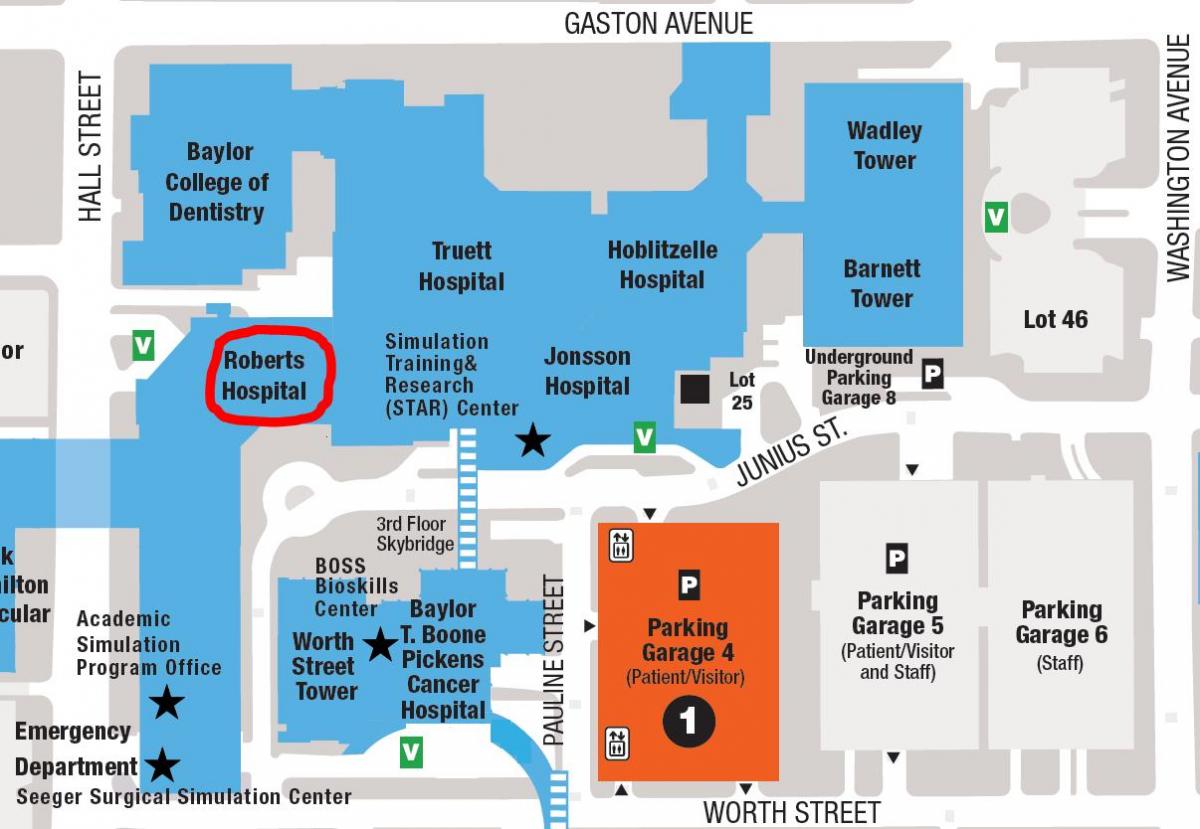 De Baylor university campus kaart