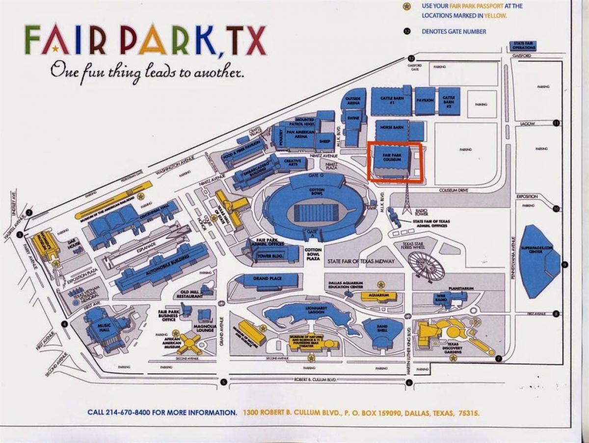 Fair Park parkeergelegenheid kaart