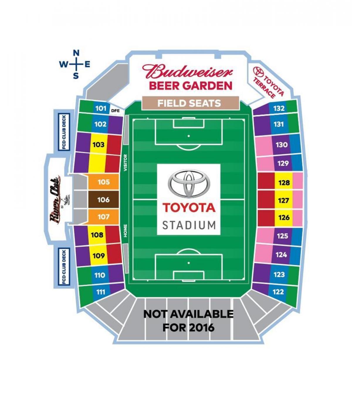 kaart van Toyota Stadion van de Dallas