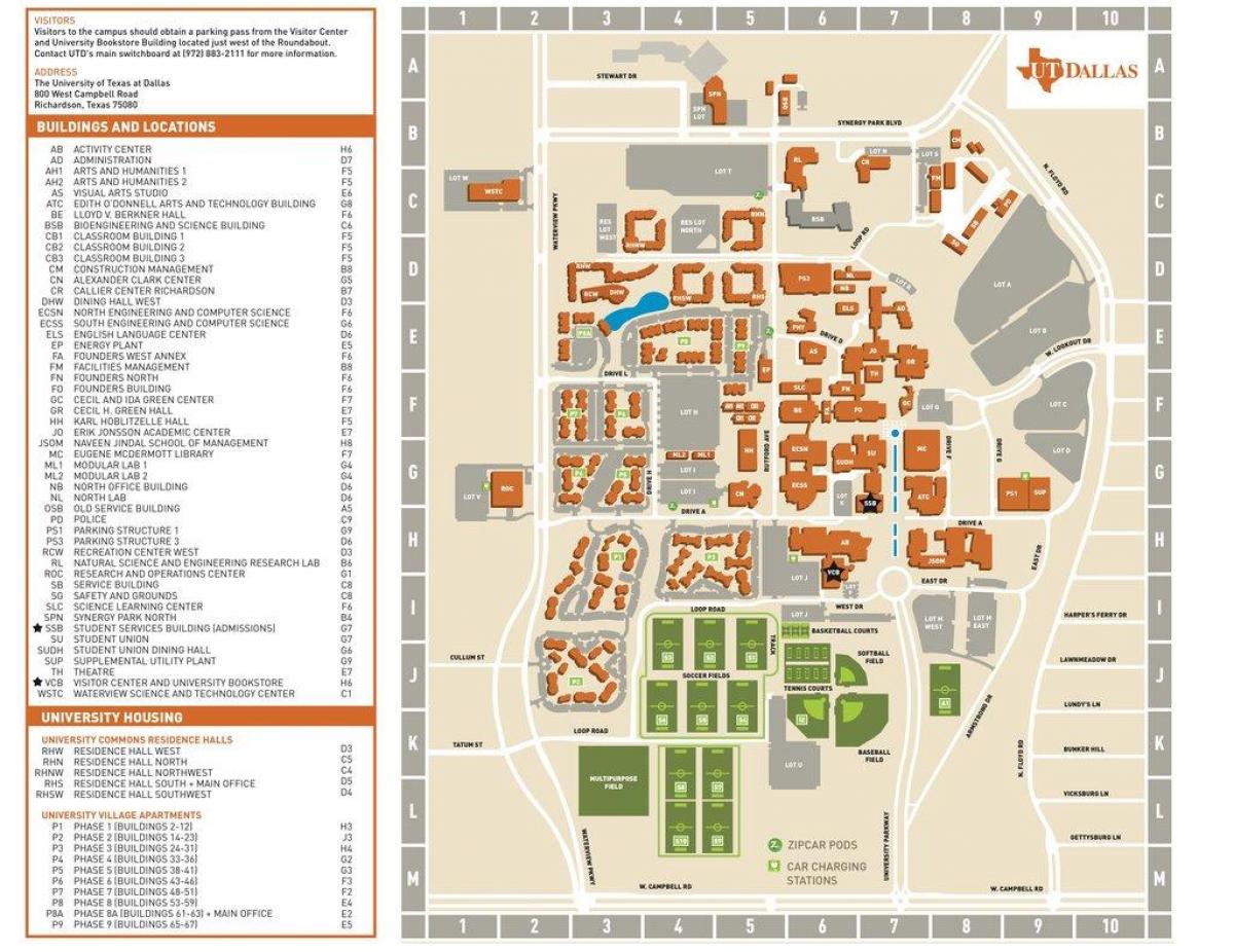 universiteit van Texas in Dallas-kaart