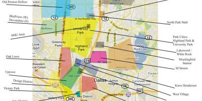 Kaart van Dallas wijken