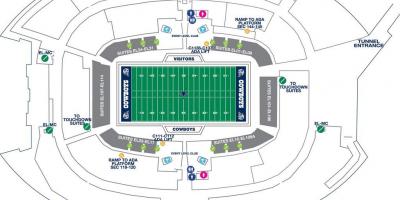 Het Cowboys-stadion parkeergelegenheid kaart