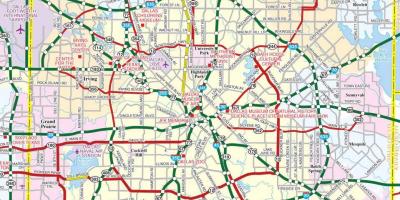 Kaart van Dallas voorsteden