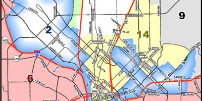 Dallas gemeenteraad district kaart