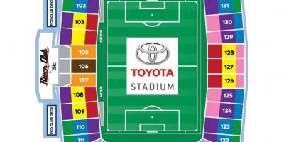 Kaart van Toyota Stadion van de Dallas