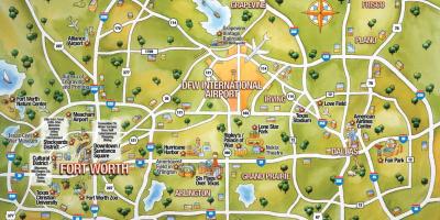 DFW plattegrond van de stad